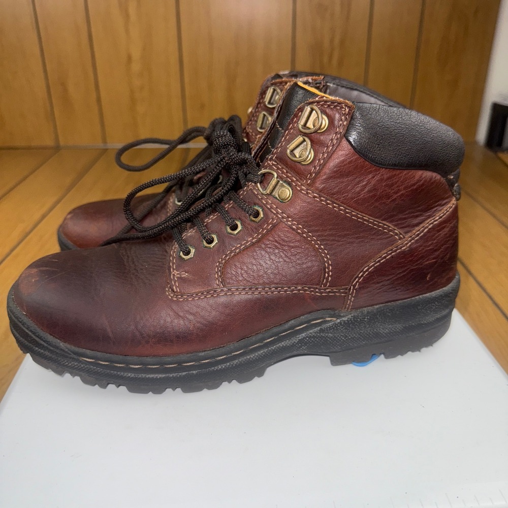 Dockers Mens Leather Boots Lace Up Brown‎ Size 8M Stain Defender